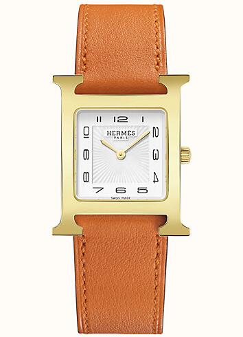 (image for) Replica Hermes Heure H W036786WW00 Yellow-gold plated steel watch